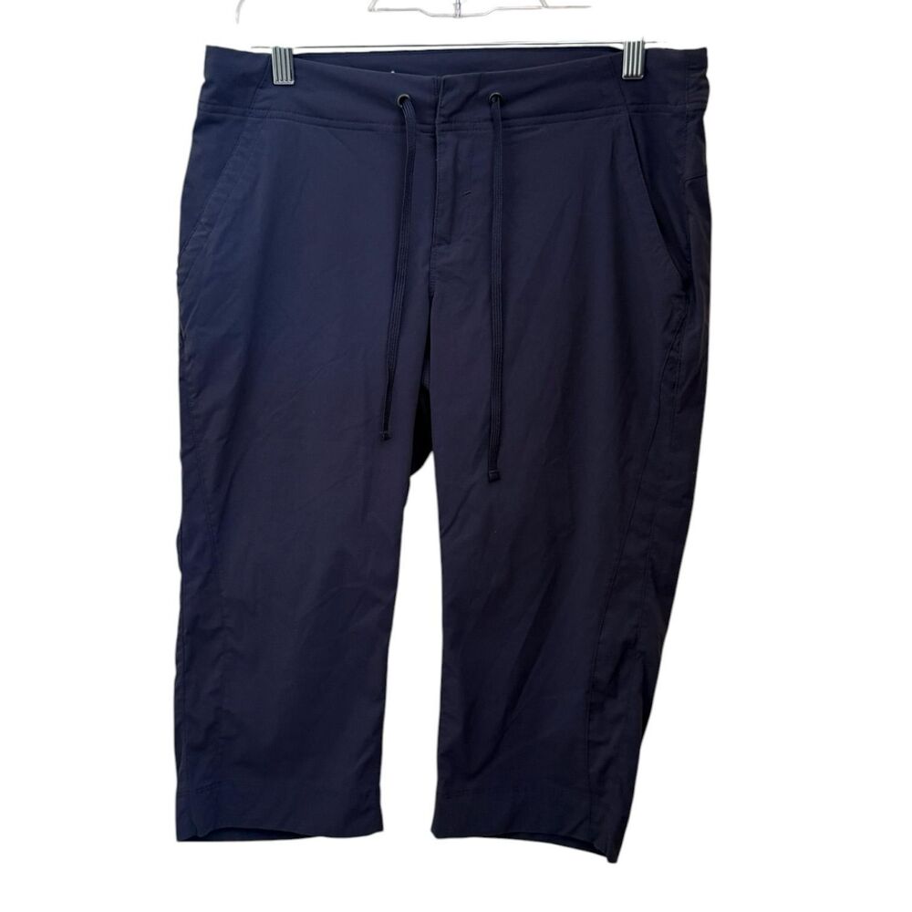 Columbia Sportswear Womens Navy Blue Capri Pants Size 8 18L Drawstring Pockets